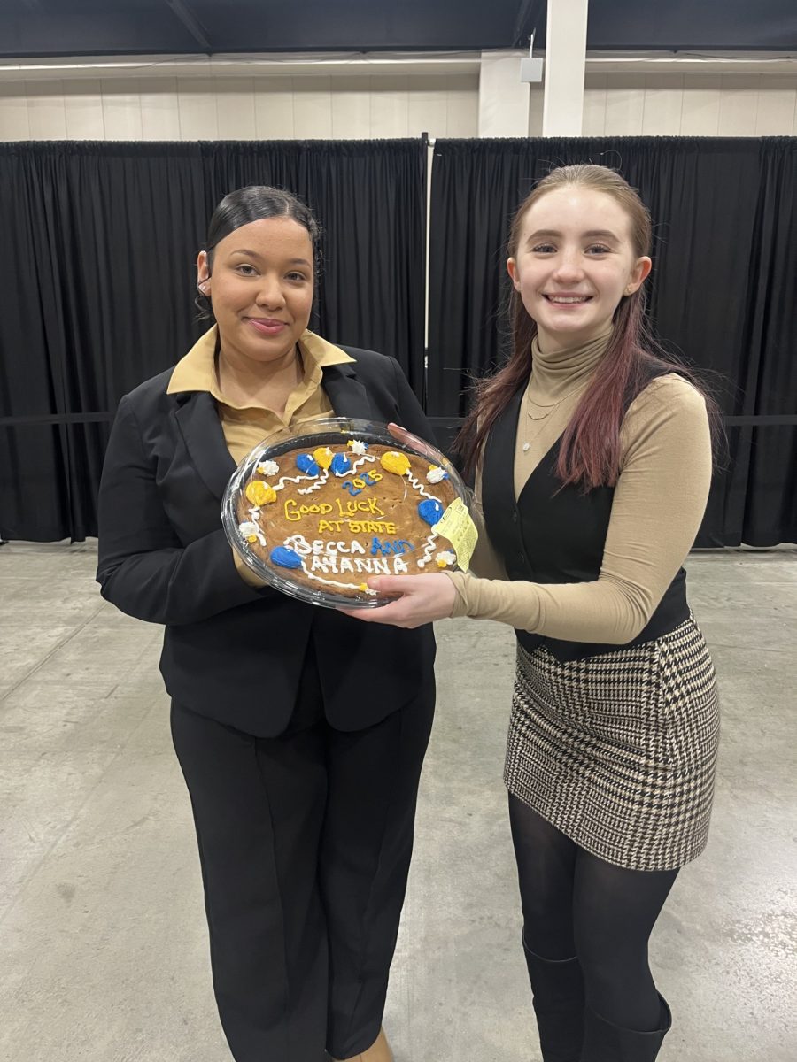 Rebecca Hambry and Ayanna Jackson at the Speech Competition 